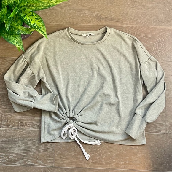 June & Hudson olive green side tie sweatshirt. Size S. - Picture 1 of 5